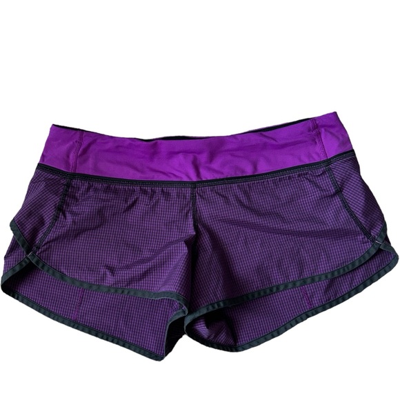 lululemon athletica Pants - Lululemon Speed Short 2.5” 4-Way Stretch Purple Gingham 8